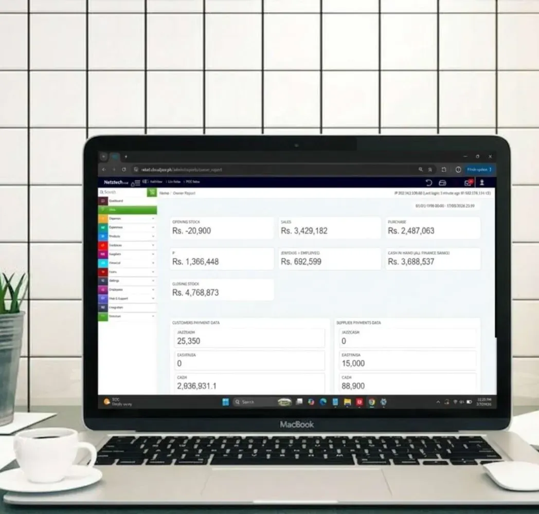 Dry cleaning POS system showing real-time reporting and analytics for better business insights.