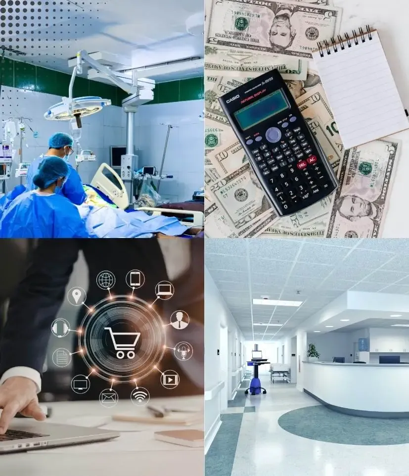 Operation theatre with Hospital POS System and billing elements, representing digital integrations and tax compliance for hospital management.