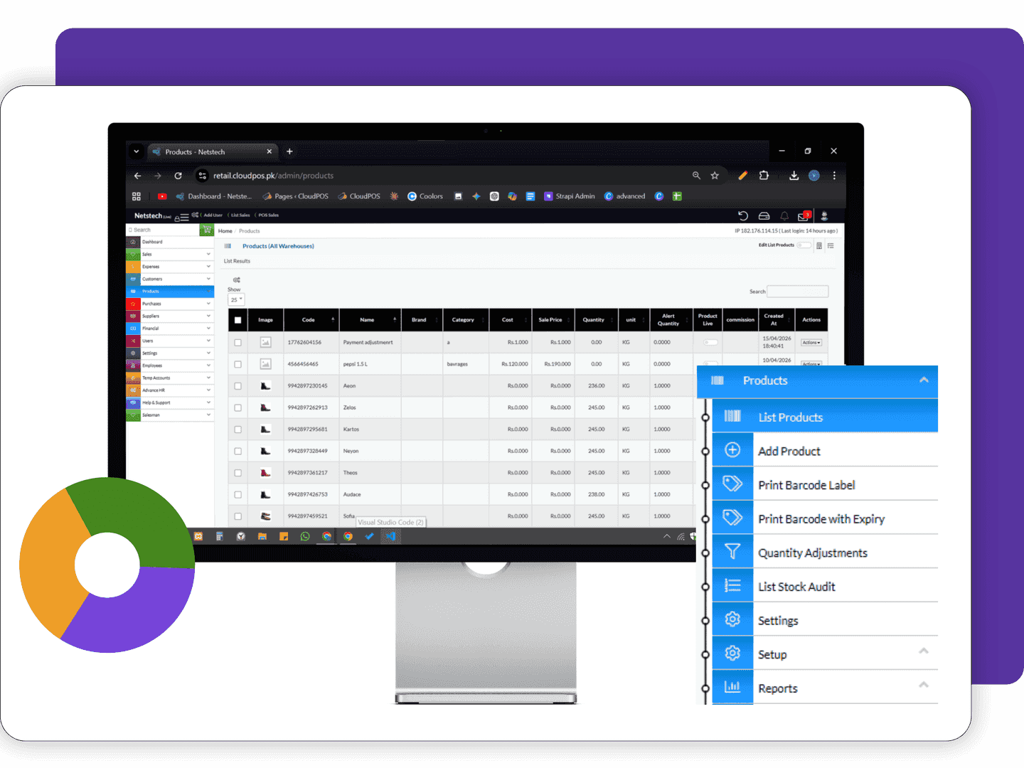 Features of CloudPOS Order Management mockup