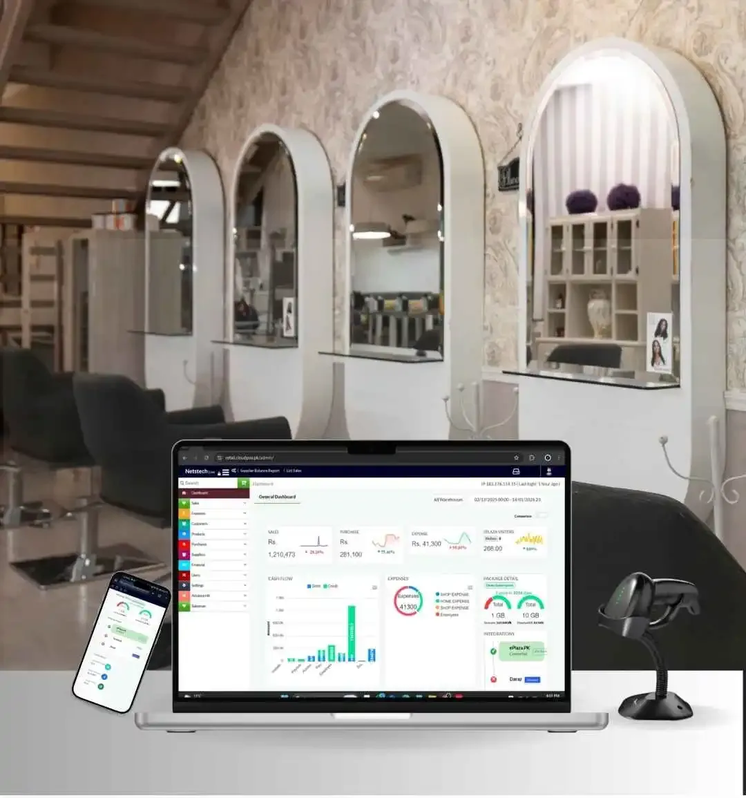 Hair Salon Management Software showing real-time reporting and analytics for better business insights.