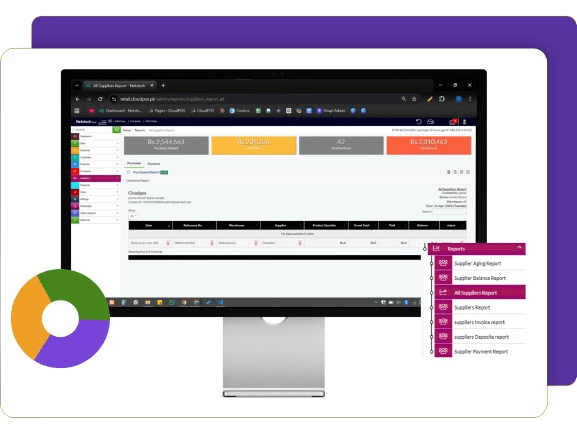 Features of CloudPOS Supplier Management mockup
