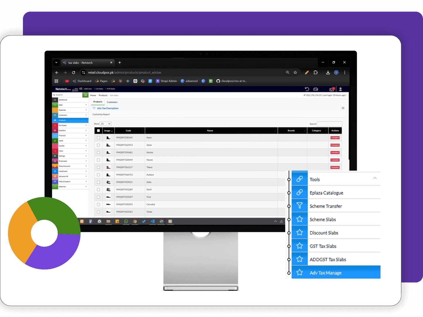 Features of CloudPOS Tax Management mockup