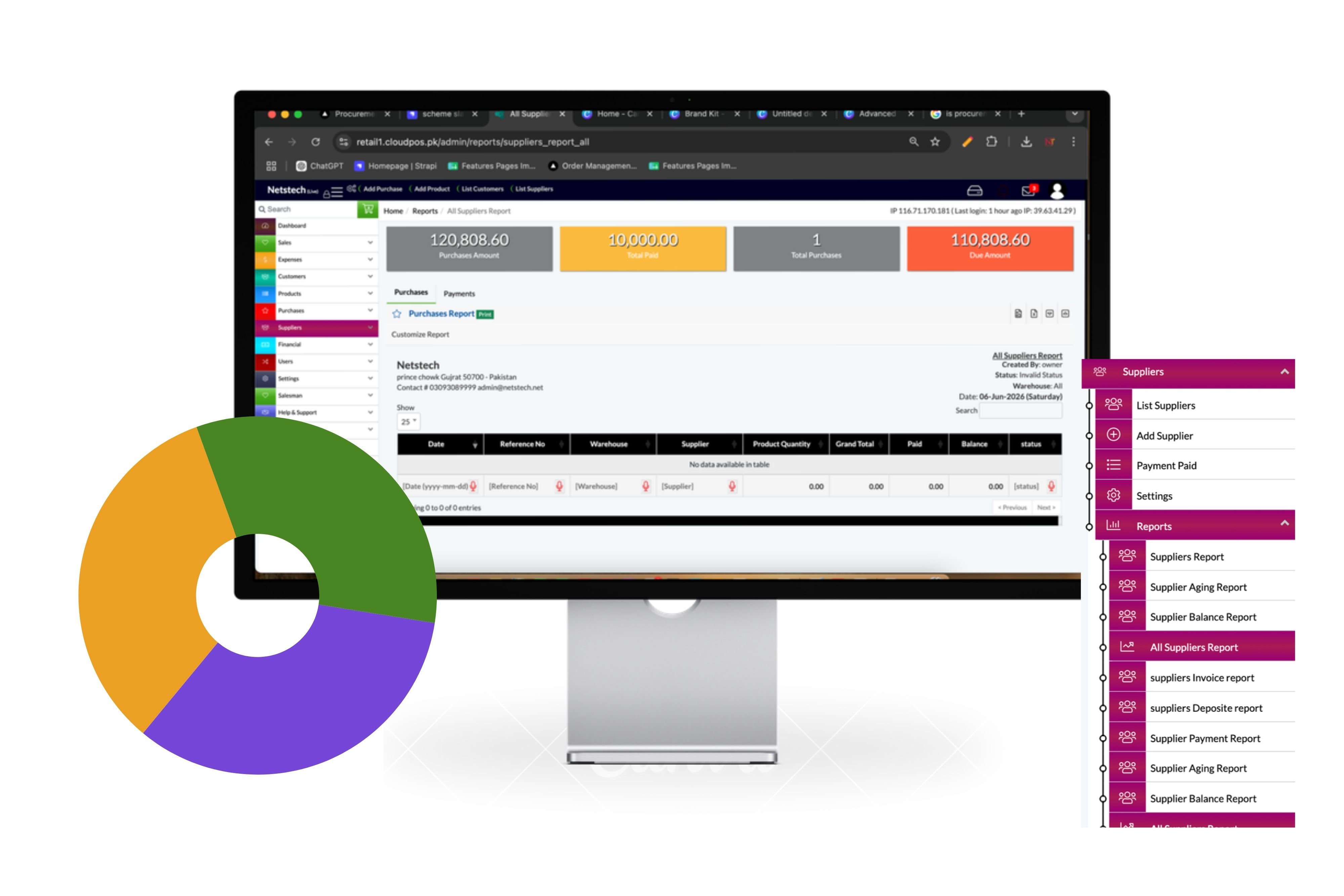 Feature of CloudPOS Procurement Management  mockup