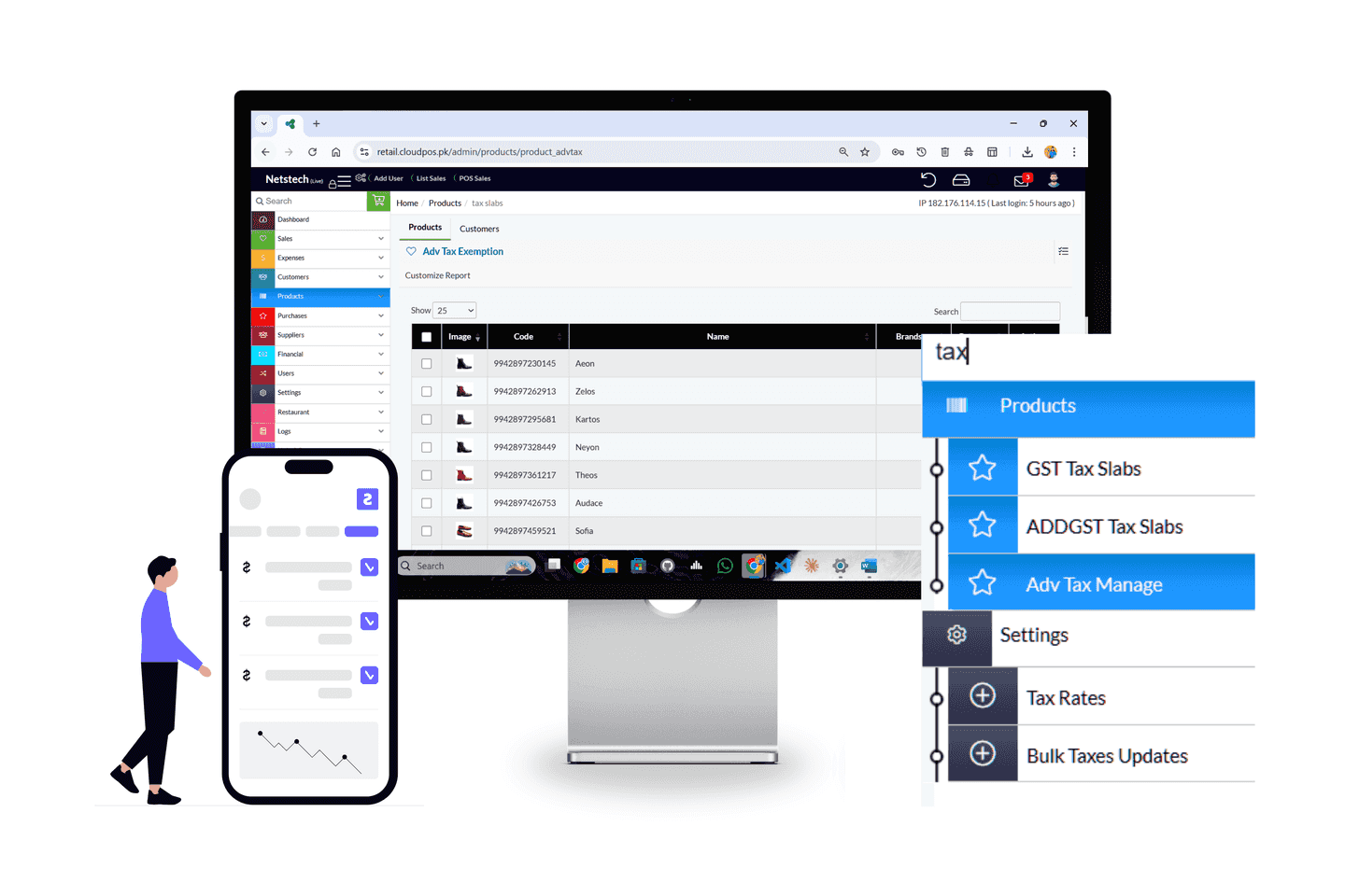User based pricing for custom tax rules and flexible price management.