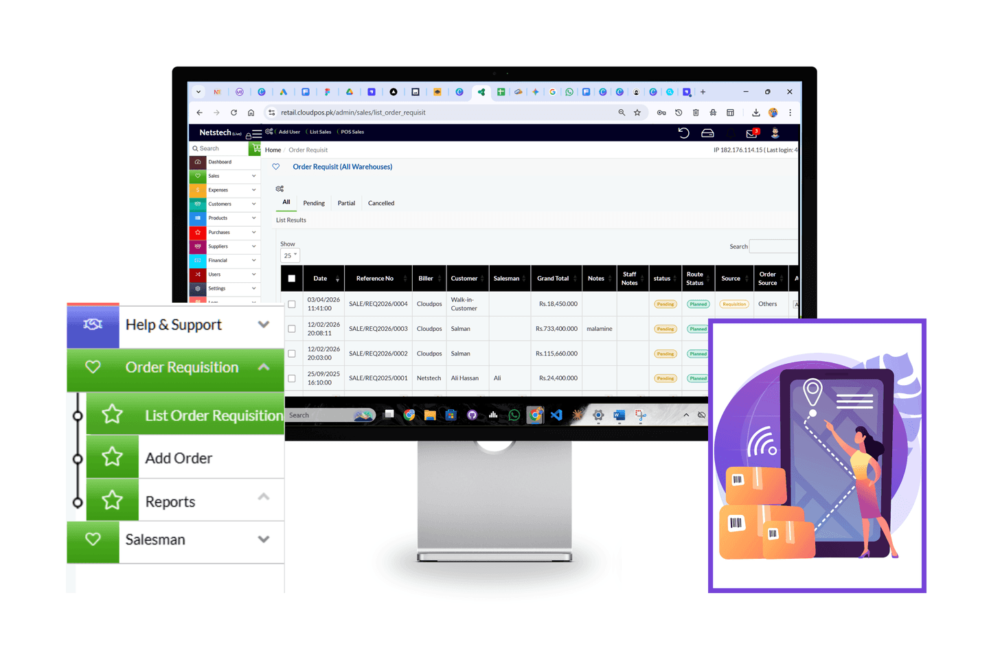 Streamlined order management for procurement processes and purchasing.