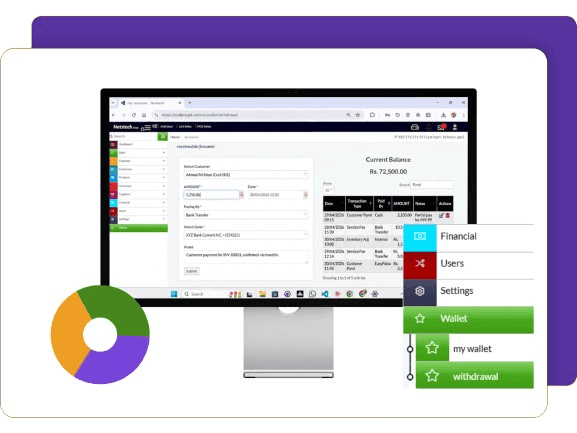 Features of CloudPOS Wallet Management mockup