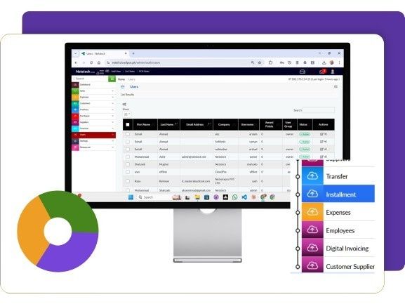 Features of CloudPOS Installment Management mockup