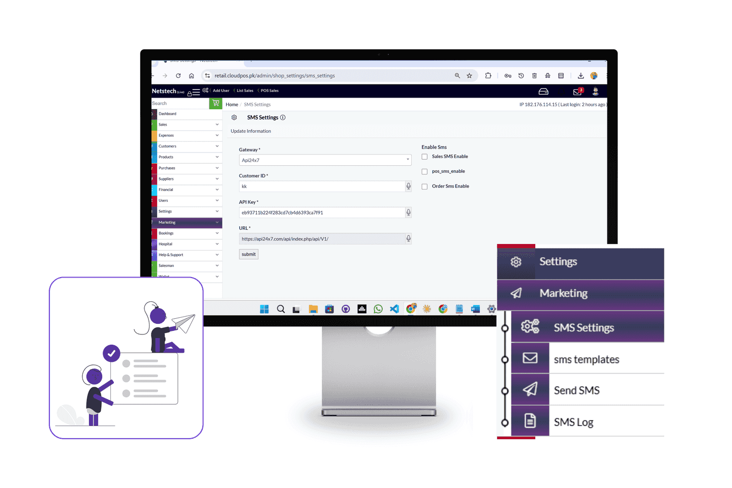 Purchase order management interface with supplier details, order tracking, and inventory purchasing records.