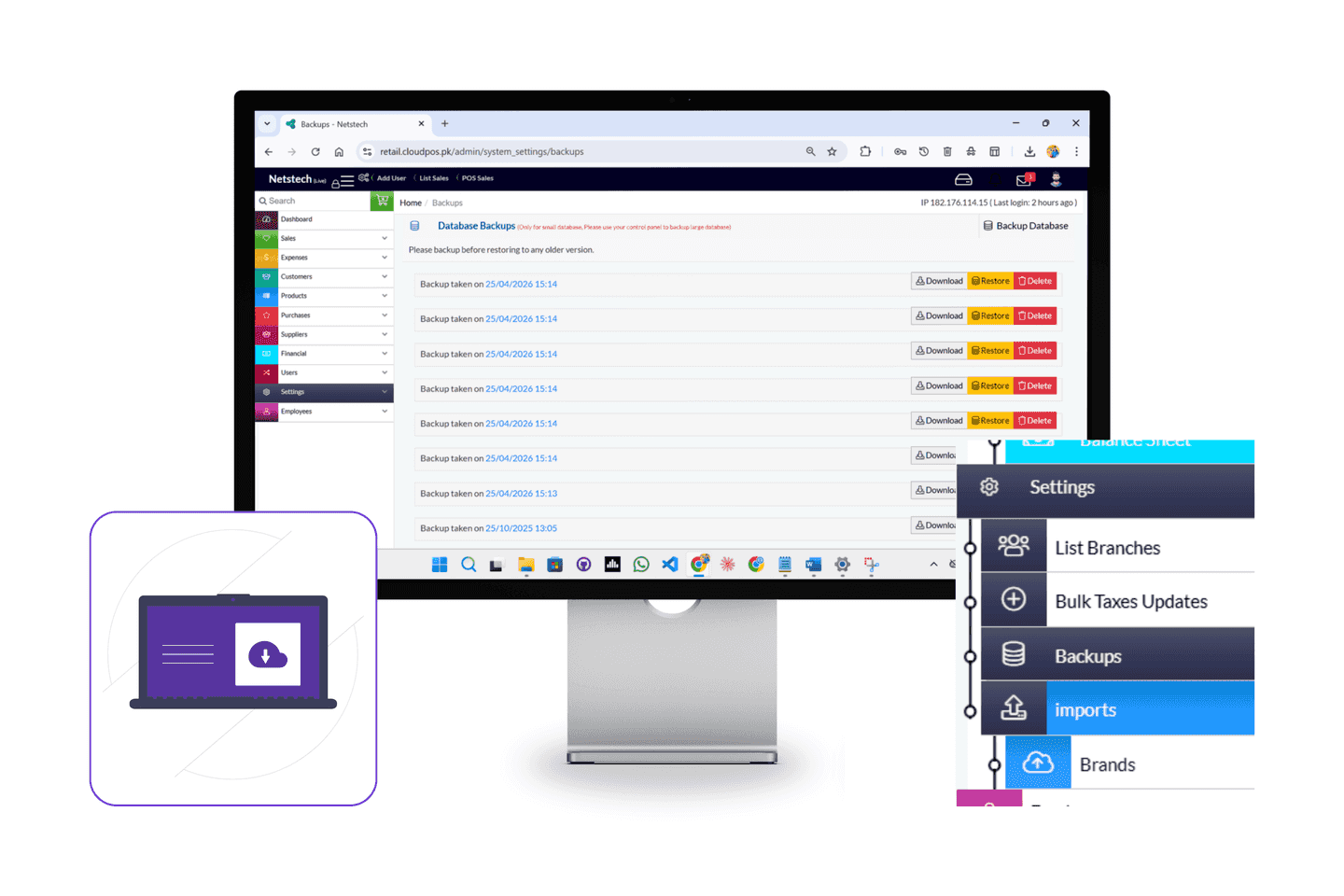 Backup management system with secure data backup and reliable data protection.