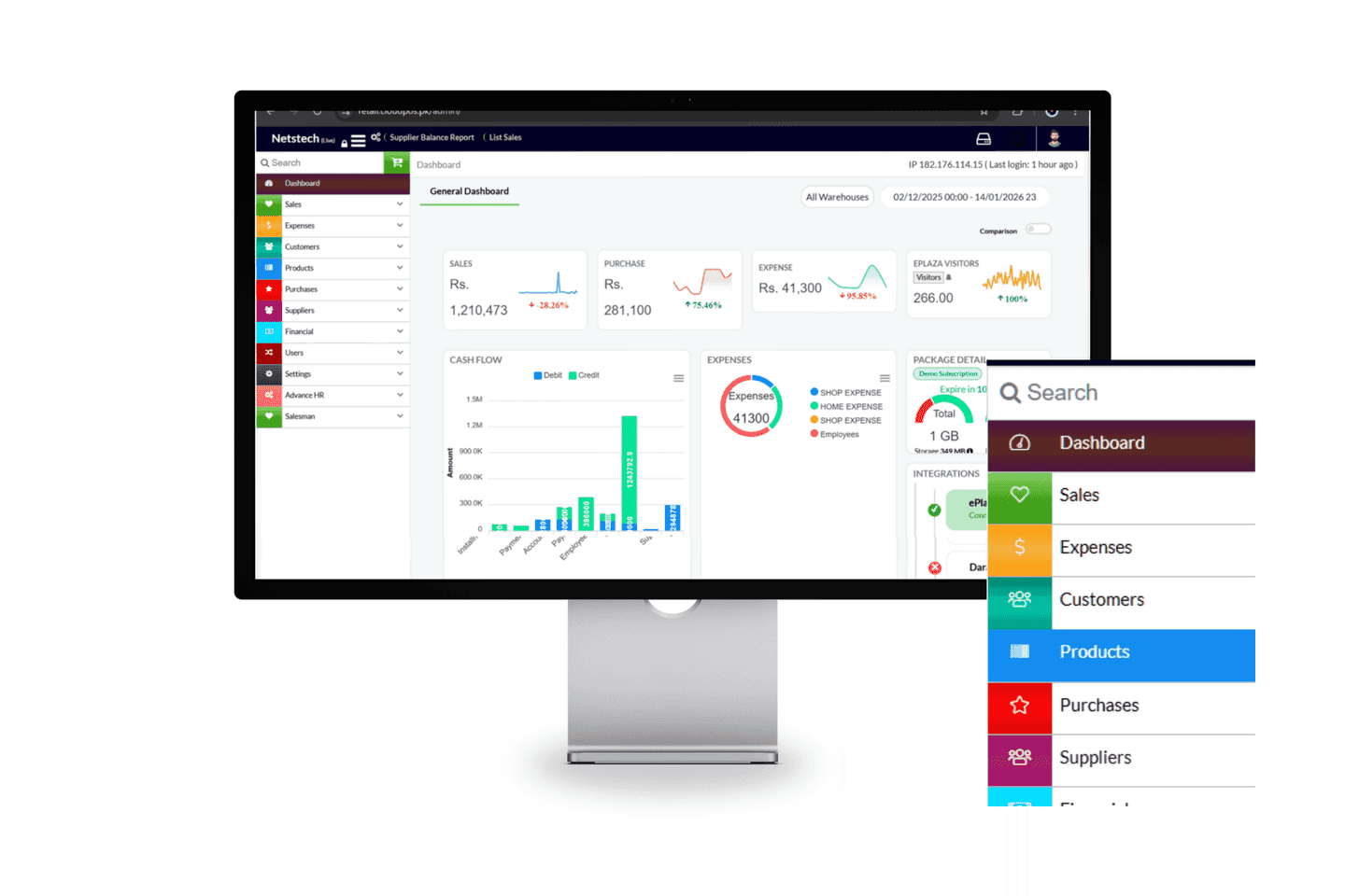 Expense management dashboard for tracking business expenses, payments, and financial records.