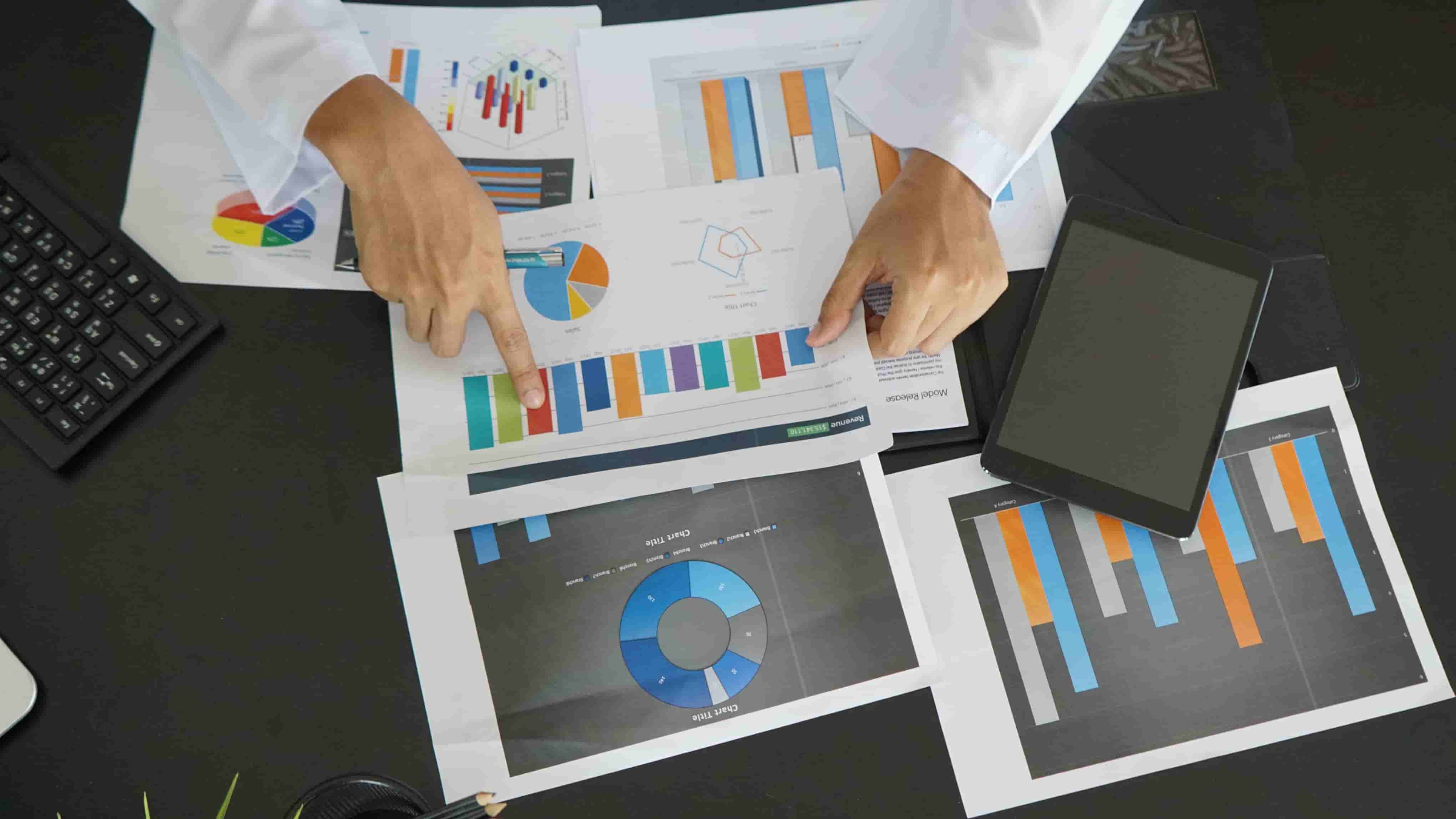 Analytics reports dashboard for production management insights and performance tracking.